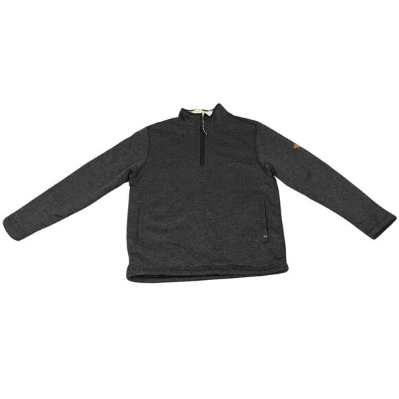 Orvis Pullover Sweater Sherpa Lined 1/4 Zip Warm Gray Men’s Size M - Picture 2 of 10